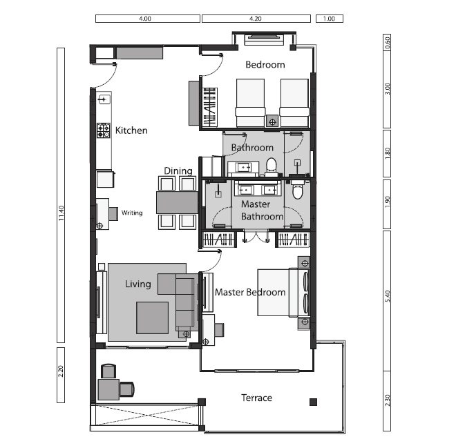The Plans - 2-Bedroom Unit